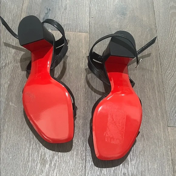 39 BRAND NEW Christian Louboutin Black Studded Slingback Sandals - Picture 7 of 7